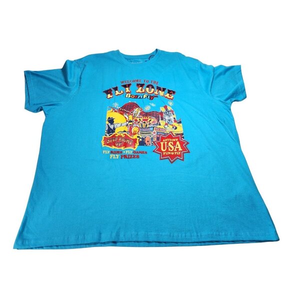 Born Fly Men's  "Fly Zone Carnival" Blue Graphic Print T-Shirt Size XL   (15) - Picture 3 of 10